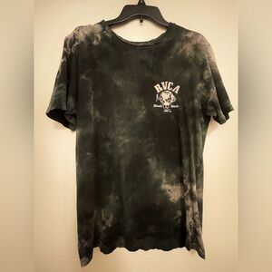 RVCA Men's Gray Tie-Dye Short Sleeve Tee